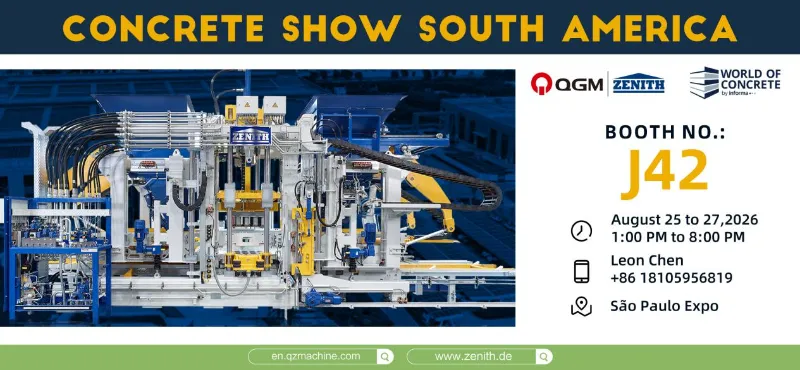 Quangong Machinery wird sich auf der Concrete Show in São Paulo, Brasilien, präsentieren – nehmen Sie an dieser großen südamerikanischen Branchenveranstaltung teil.